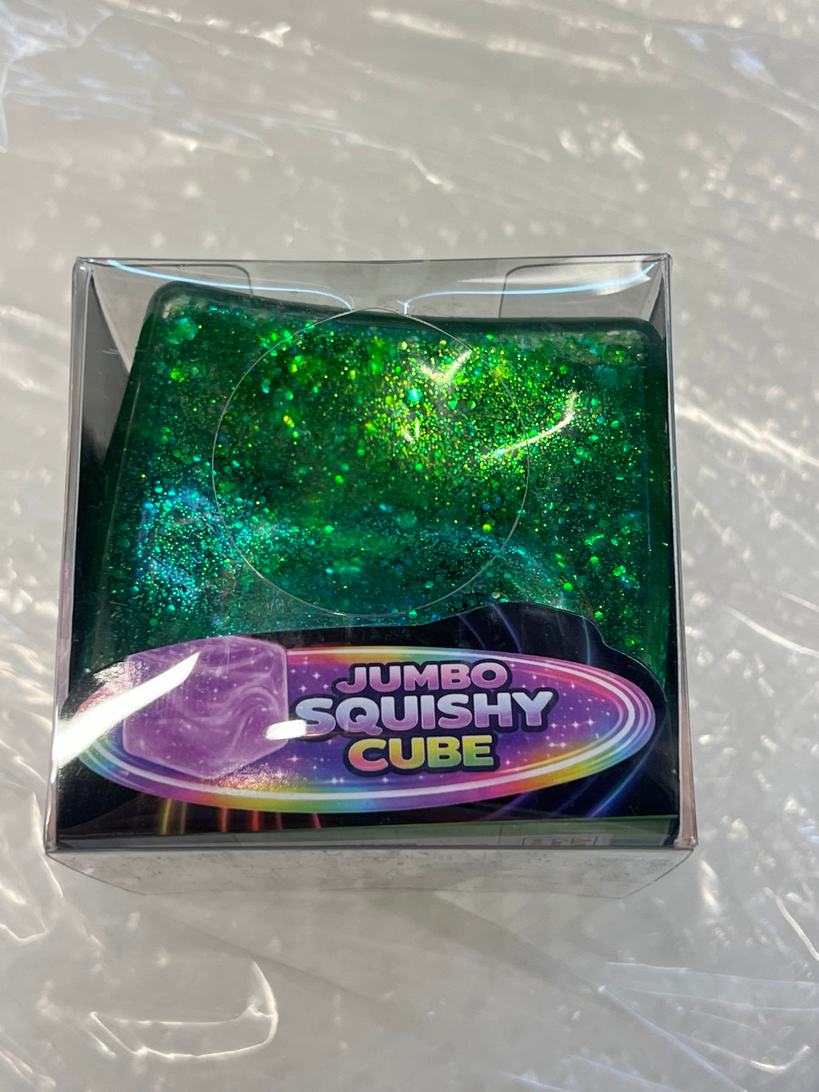Green glitter jumbo squishy cube